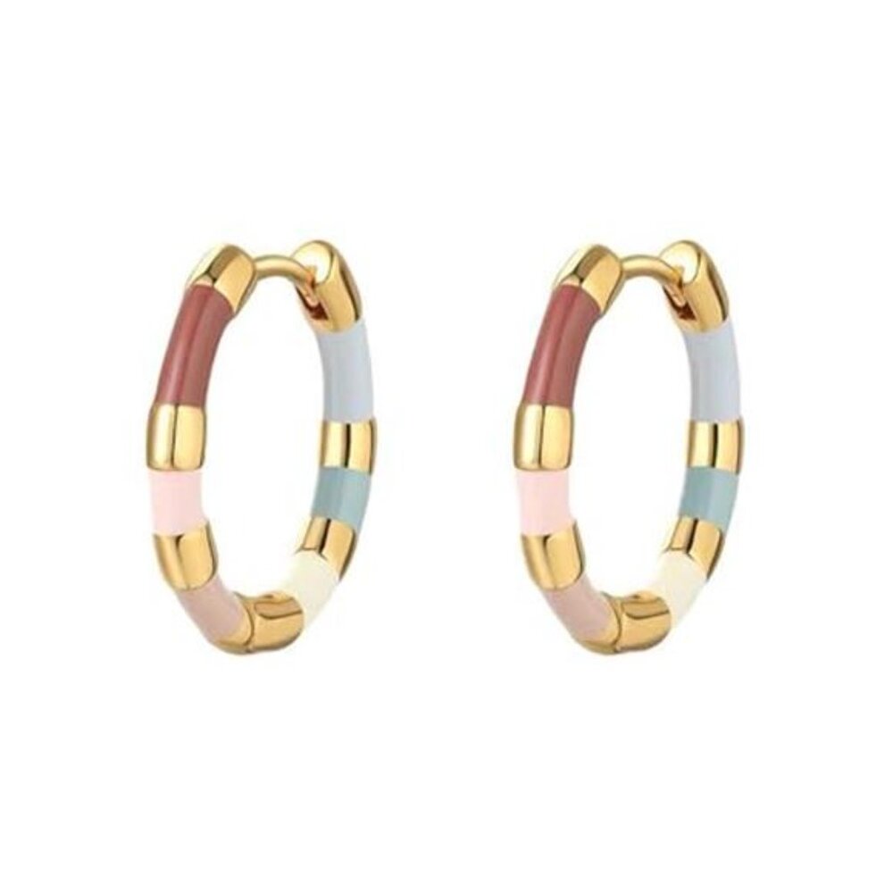 Gold Hoop Earrings Small Huggie Dangle Heart Lightweight Trendy Jewelry for Wome